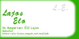 lajos elo business card